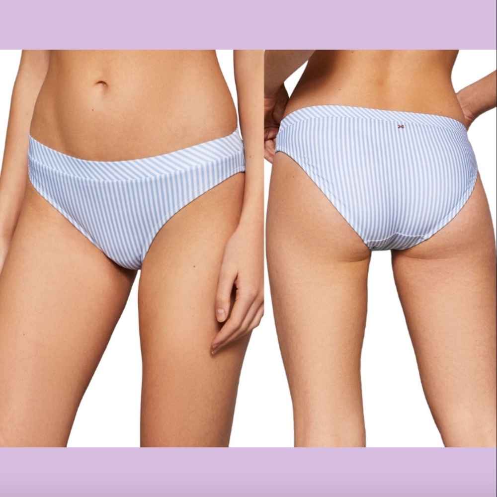 NEW Ted Baker London Stripe‎ Bikini Bottoms White/Blue [SZ 1 in TB]